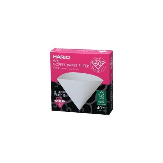 Filter Papers - Hario V60 Filter 01 (1 Cup) - 40 Pack or 100 Pack